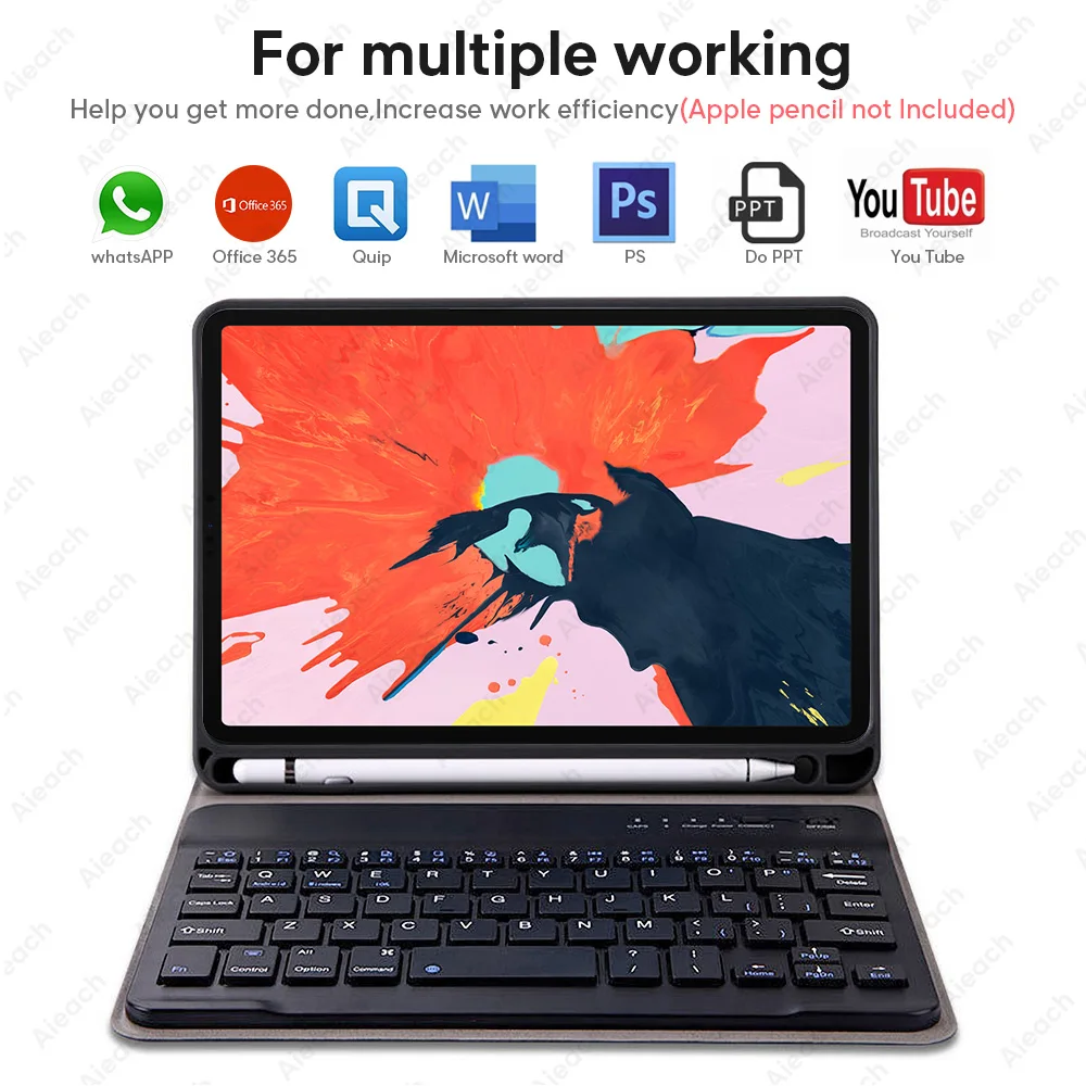 Чехол для iPad Pro 11 10 5 9 7 чехол с клавиатурой и держателем стилуса смарт клавиатуры