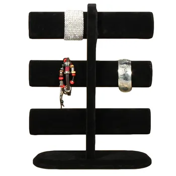 

Free Shipping 3 Tier Black Velvet Bracelet Watch Stand Holder Jewelry Showcase Display Storage Necklace Bangle Organizer
