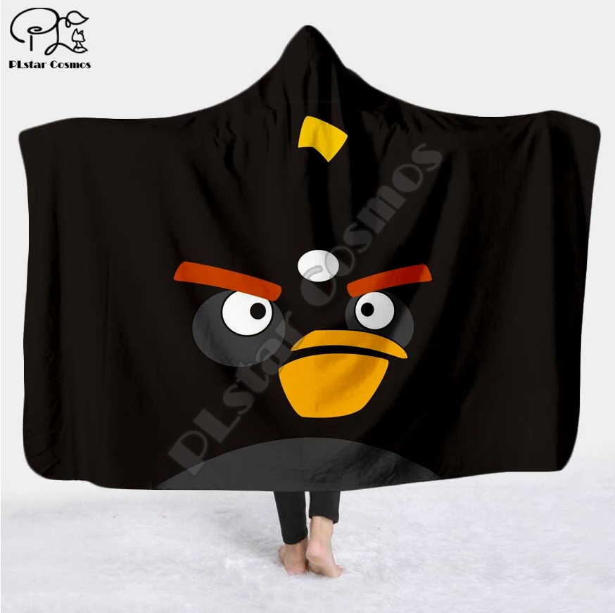 Новейшее одеяло с капюшоном из мультфильма «Angry animal», покрывало с 3D принтом птицы, надеваемое покрывало для взрослых мужчин, Женский кашемировый шарф, стиль-8