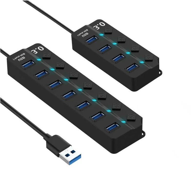 Мульти USB концентратор 3,0 USB разветвитель порт как USB 5 Гбит/с высокоскоростной USB порт 4/7 портов концентратор с переключателем включения/выключения Rozdzielacz USB адаптер