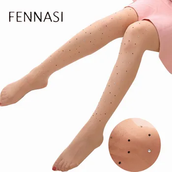 

FENNASI Winter Sticky Women Tights With Rhinestones Woman Nylon Fashion Sweet Lolita Sexy Woman Pantyhose Women's Stockings