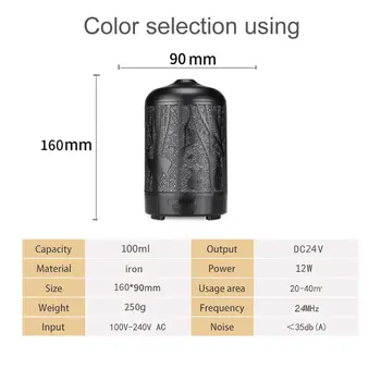 

7 Colors LED Ultrasonic Aroma Humidifier Air Aromatherapy Essential Oil Diffuser 100ml