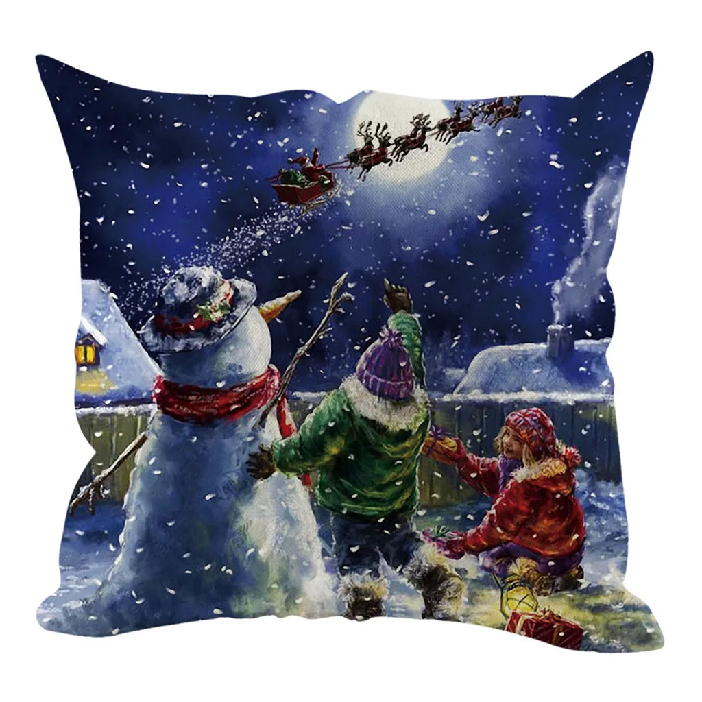 New Hot Sale Christmas Pillow Cover Pillowcases Decorative Sofa Cushion Cover Home Decoration наволочка