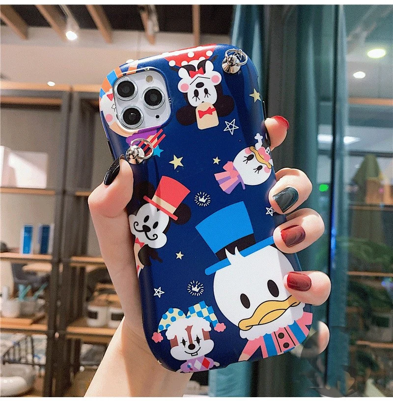 Мягкий чехол для iphone 11 pro с изображением цирка Дональда Дака Дейзи, милый чехол с изображением зоопарка+ подставка для iphone XS max XR X 6 7 8 plus+ ремешок