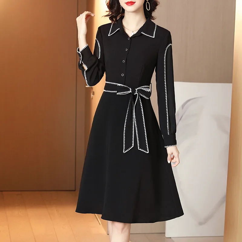 Осеннее приталенное платье нового размера плюс 2020 | Женская одежда