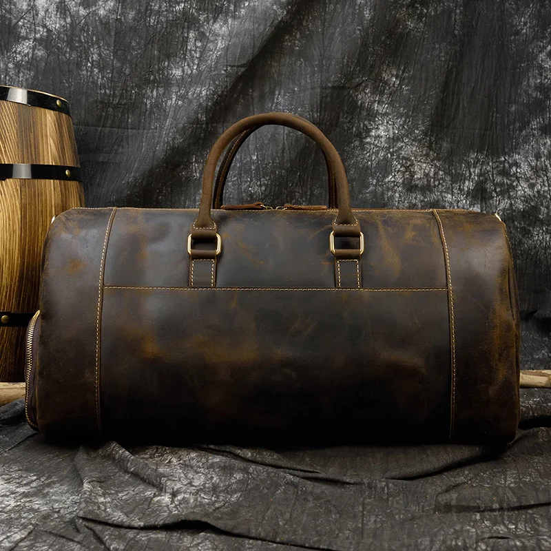 Мужская Дорожная сумка из толстой кожи с карманом 20 дюймов новый дизайн