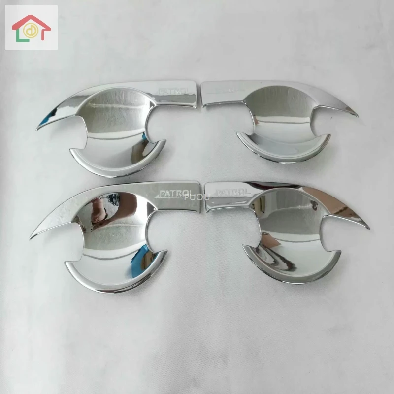 4 шт. хромированные автомобильные наклейки на дверные подлокотники для Nissan