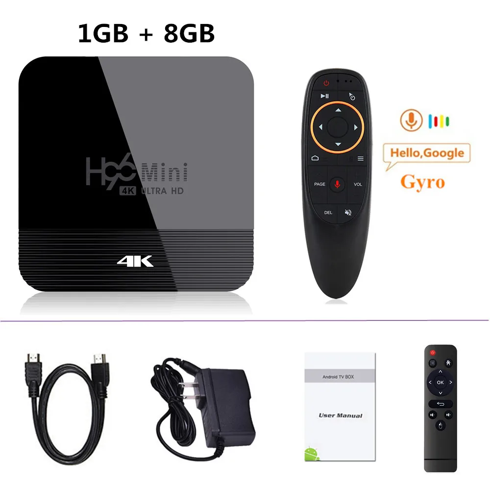 Smart tv Box Android 9,0 H96 Mini H8 RK3228A 2 Гб 16 Гб 4K HD H.265 2,4/5,0G WiFi 3D медиа-проигрыватель Google Android tv Box 1 ГБ 8 ГБ - Цвет: 1GB 8GB G10