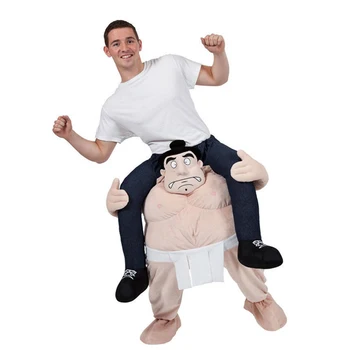 

Woman Men Party Fat Sumo Ride on Me Magic Pants Walking Mascot Christmas Halloween Cosplay Costume Animal Carry Back Fake Legs