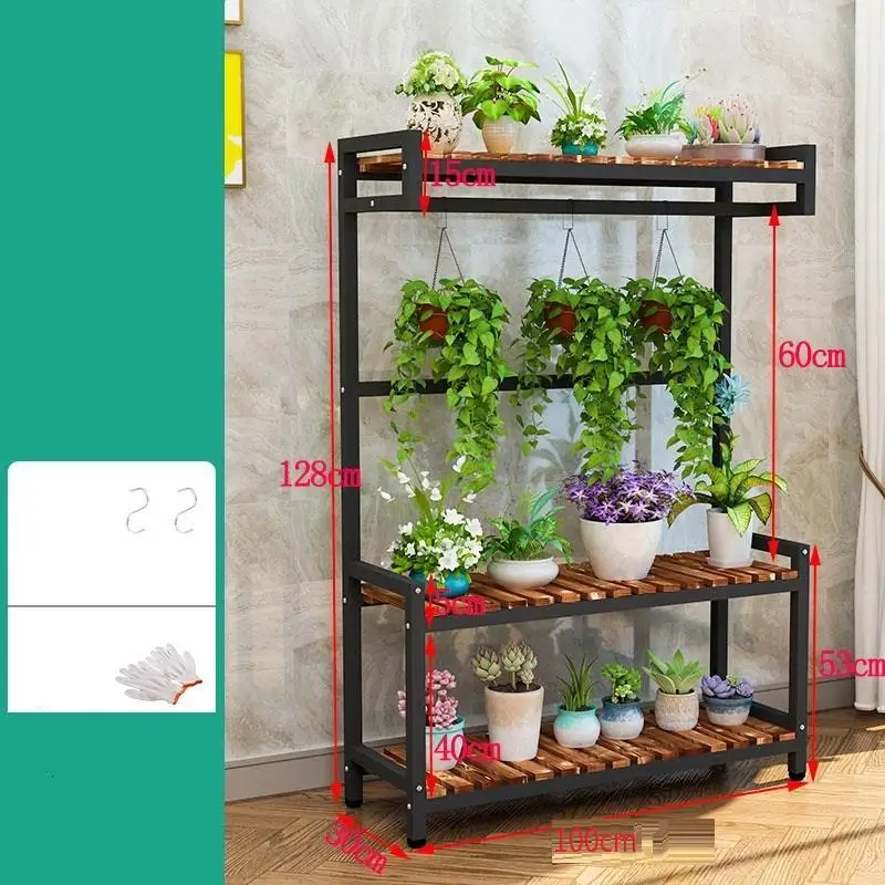 Mueble Estante Para Soporte Plantas Interior Wooden Shelves For Balkon Stojak Na Kwiaty Plant Rack Shelf Outdoor Flower Stand - Color: Number 5
