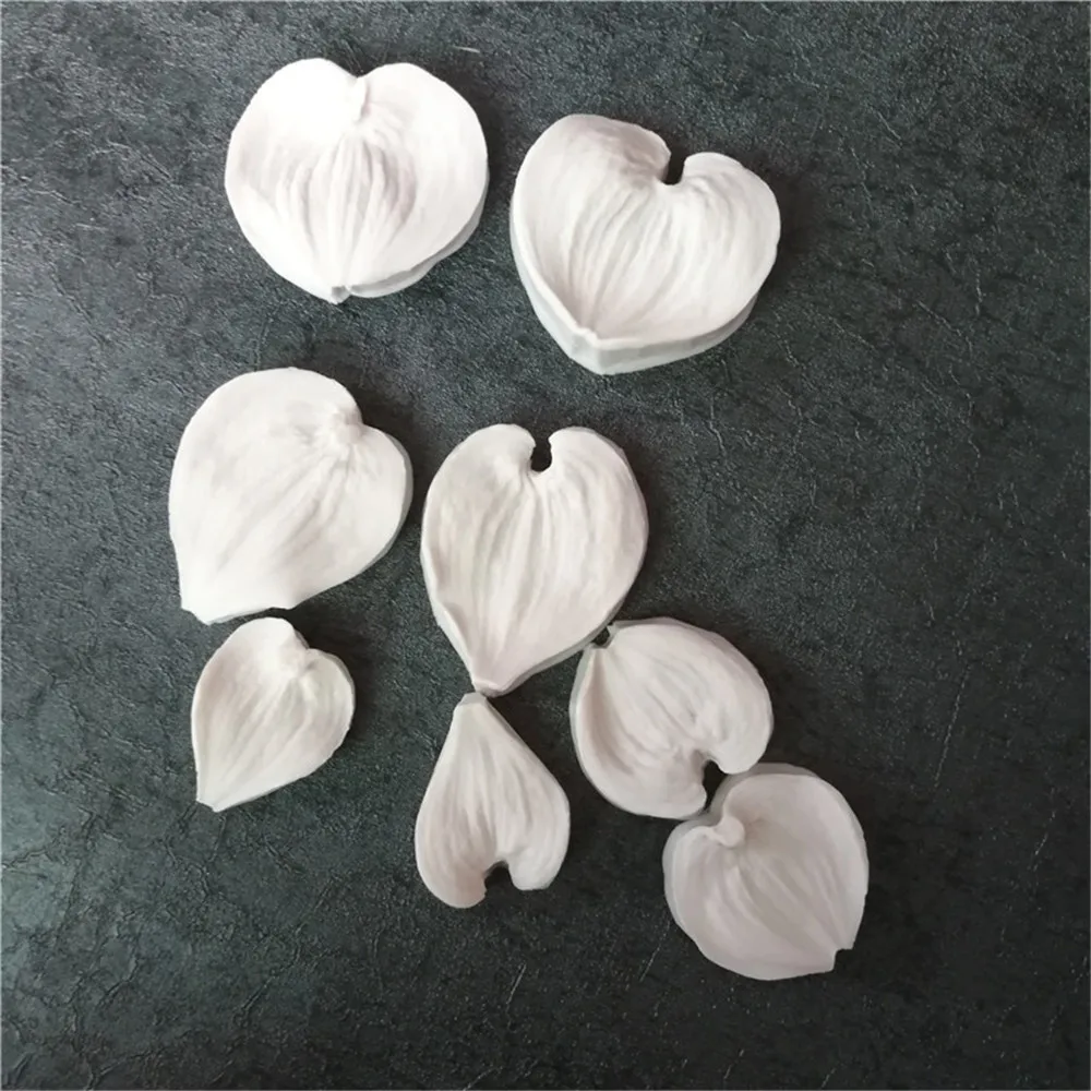 Soap Molds British Simulated Flower Petals Vein Fondant Mould Printing Stampi Cake Tool Designer DIY Silicone Mold