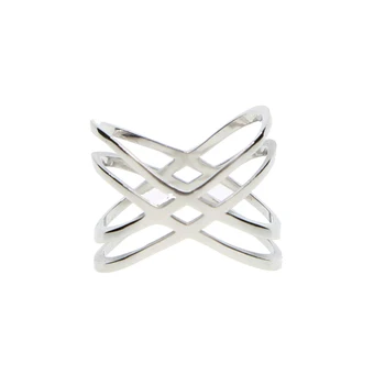 

2017 plain no stone simple long women finger rings,Sterling Silver 925 Criss Cross X Cross Rings