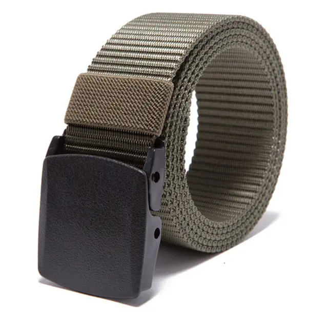 FRALU Automatic Buckle Nylon Belt Male Army Tactical Belt Mens Military Waist Canvas Belts Cummerbunds High Quality Strap Army Green