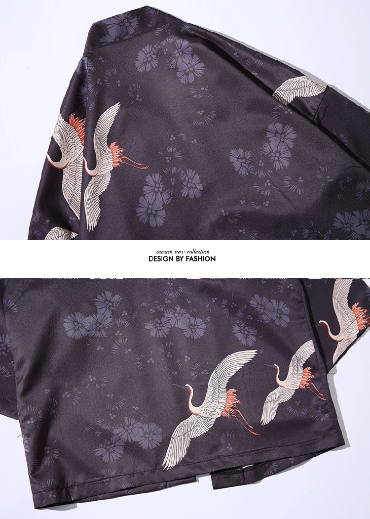 literary japanese kimono yukata man japanese Short Robe Loose kimomo Chinese Style cardigan kimono haori