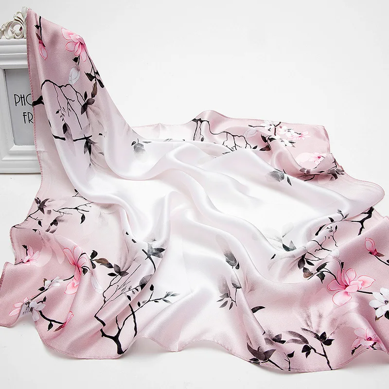 fog pink PHFJ7070 Новая мода 70x70 см небольшие Квадратные платки весна и осень маленький шелковый шарф - Цвет: fog pink