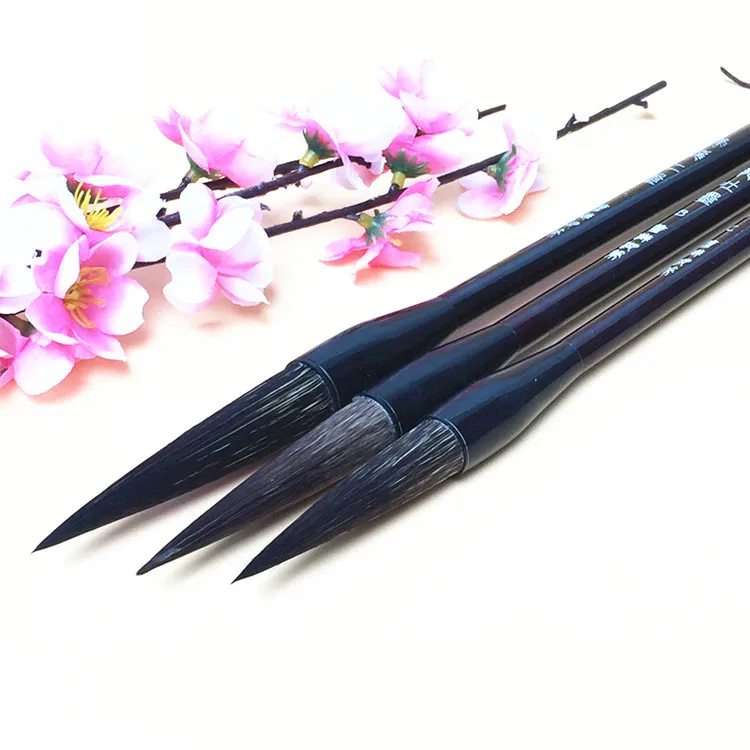 Комплект из 3 предметов, с рисунком медведя волос щетка каллиграфии Tinta China кисть для каллиграфии Китайская каллиграфия ручка для китайская живопись, каллиграфия написание