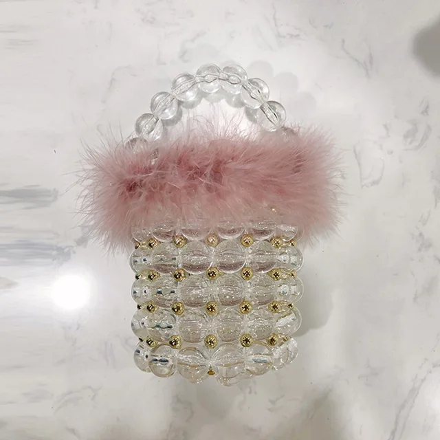 Luxury Design Mini Bucket Bag Pearl Beaded Women's Purse and Handbag Wedding Bridal Clutch Evening Bag Party Shoulder Bag wine