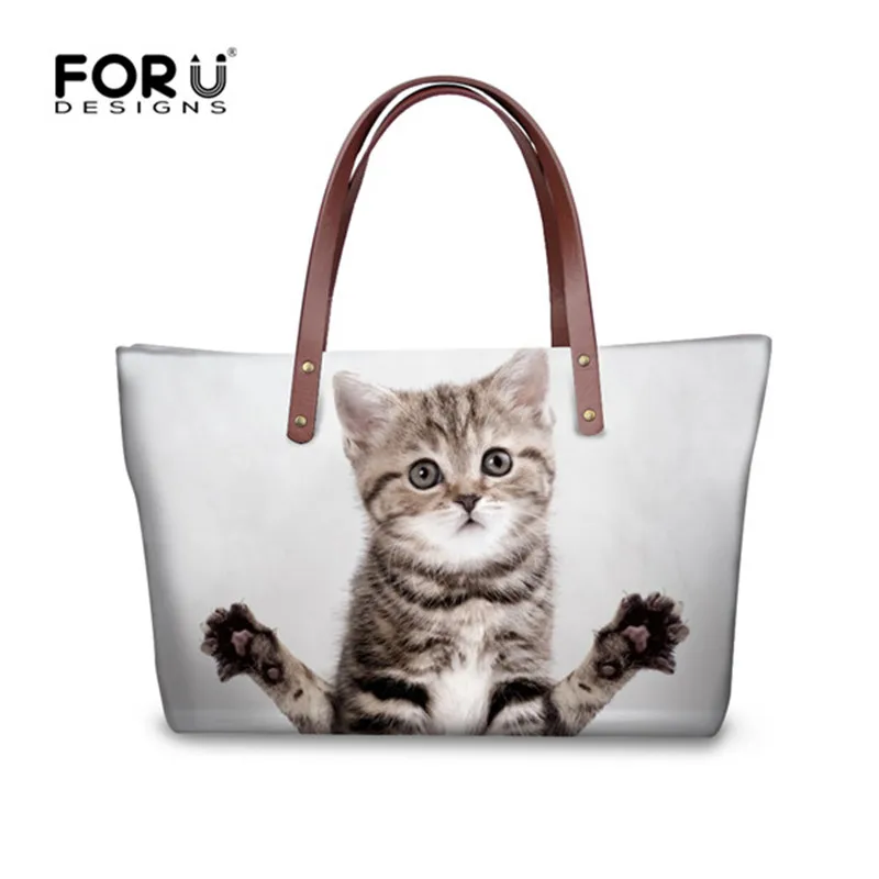 FORUDESIGNS/Женские сумки в стиле Харадзюку, женские сумки с 3D милым котом, сумки через плечо для дам, женские сумки-тоут, Bolsos Feminina - Цвет: H1471AL