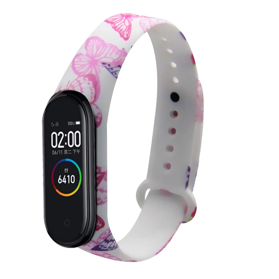 Браслет mi band 4 3 Силиконовый ремешок для печати фотографий браслет mi band 3 4 ремешок correa модный спортивный ремешок для xiaomi mi 4 3 - Цвет: 60006