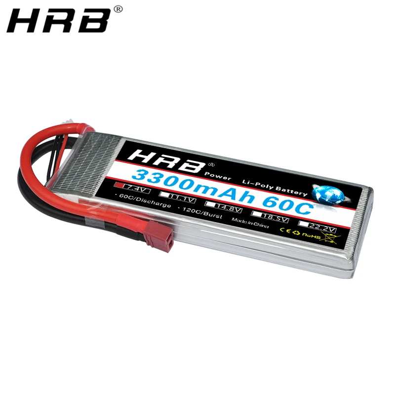 

HRB Lipo Battery 2S 7.4V 3300mah Deans T XT60 XT90 EC5 TRX Female 60C For Racing FPV Airplanes Cars Truck Boat RC Parts DIY AKKU