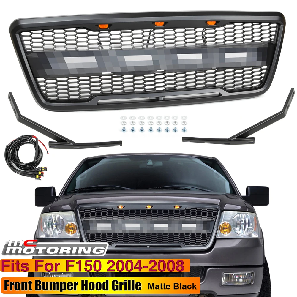 USグリル フィット2004-2008フォードF - 150ステンレス鋼ハニカムスタイルワイヤメッシュグリル Fits 2004-2008 For USグリル フィット04 - 08フォードF - 150ステンレススチールハニカム