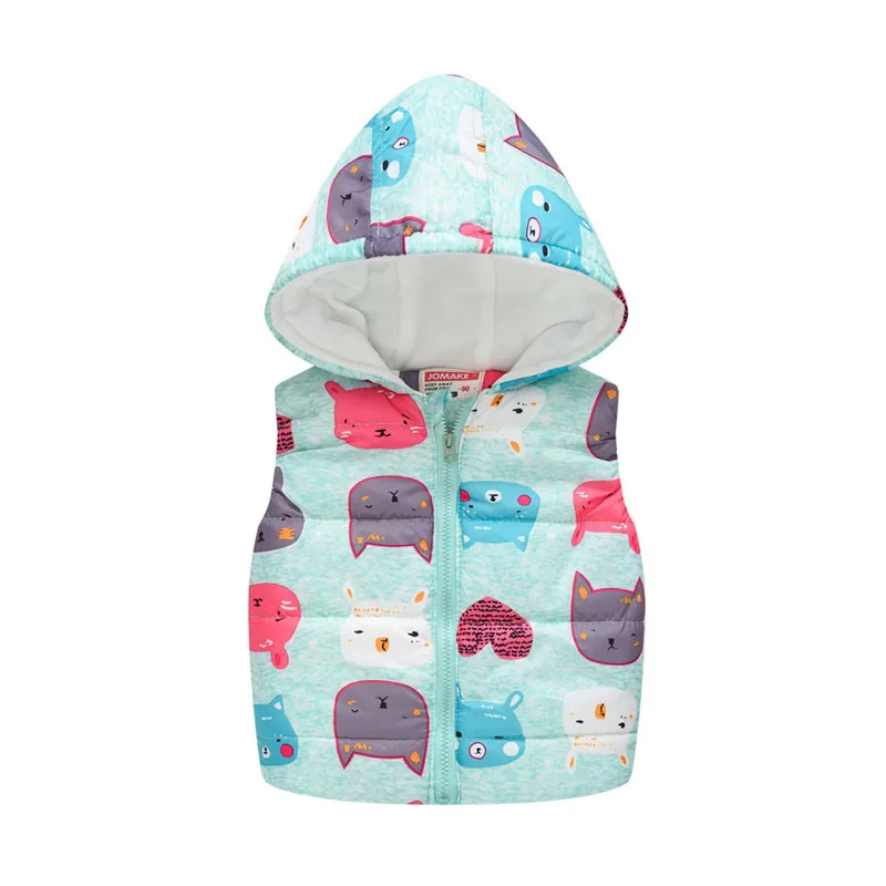 Photo Color Boy girl clothes winter cotton coat jacket vest fashion printing hooded plus velvet warm outerwear 2019Hot sale quality clothing - Цвет: Photo Color