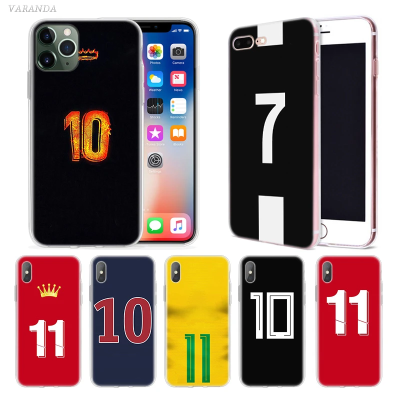 Football Number 10 Case For Apple Iphone 11 Pro Xs Max Xr X 7 8 6 6s Plus 5 5s Se Silicone Fundas Phone Cover Coque Carcasa Capa Phone Case Covers Aliexpress