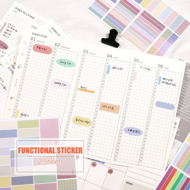 

MyPretties 4 Sheets/Set Planner Stickers Functional Deco Label Schedule Mark Agenda Stationery Stickers N.1305