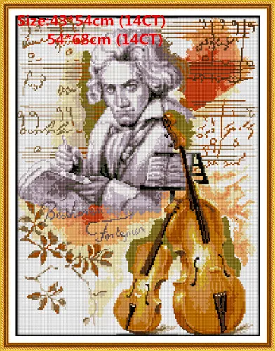 Beethoven Невеста с цветами Свадебный Ангел diy картина Счетный принт на холсте DMC 11CT 14CT наборы для вышивки крестом наборы для рукоделия вышивка - Цвет: Beethoven