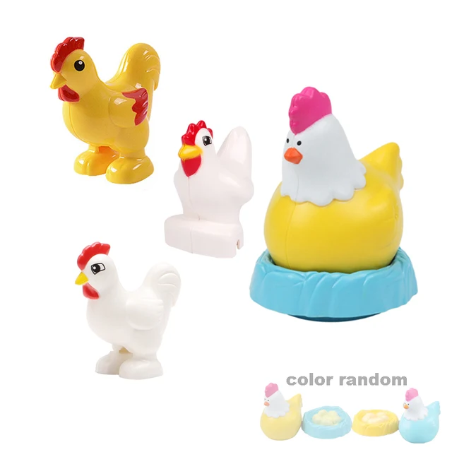 Zoo Animals Series Set Big Size Building Blocks Assemble Accessories Cute Birds Beasts Elephant Tiger Bricks Education Toys Kids Four chickens