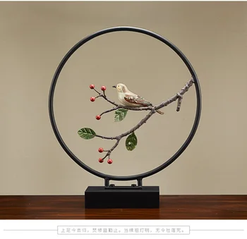 

LARGE -CHRISTMAS GIFT TOP COOL OFFICE HOME SHOP FASHION ELEGANT DECORATIVE ART -HANDCRAFTED IRON ANIMAL BIRD ON BRANCH ART MODEL