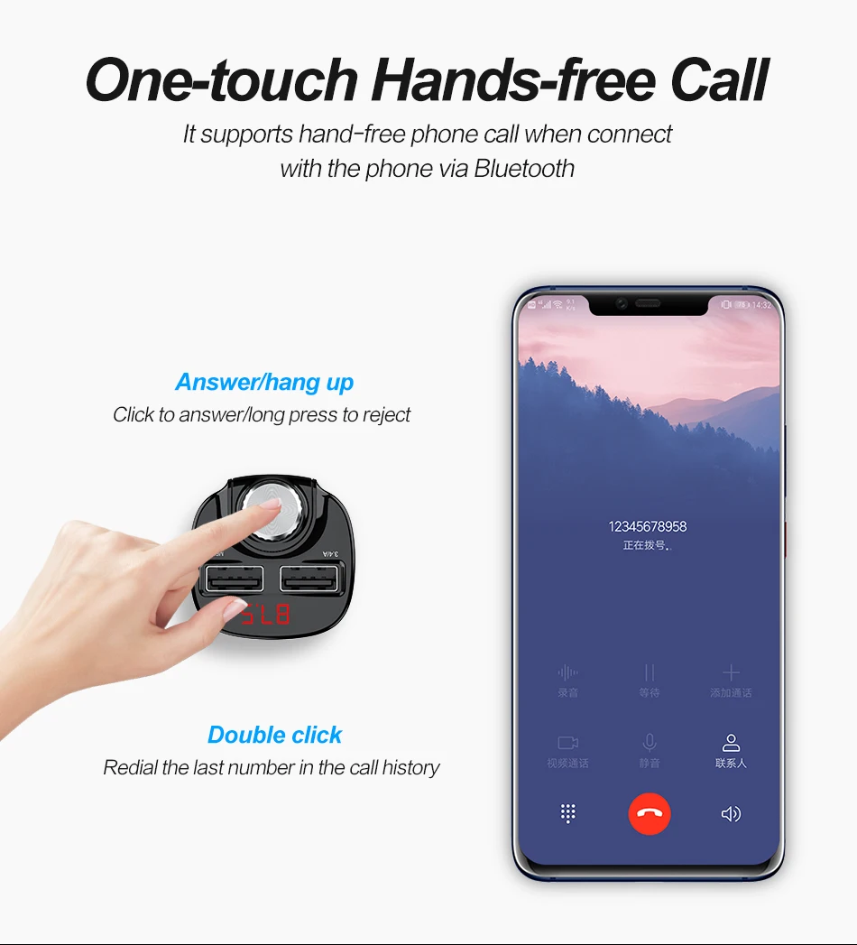 Fm-передатчик модулятор Bluetooth Handsfree автомобильный комплект аудио MP3 плеер с 3.4A двойной USB автомобильный fm-передатчик зарядное устройство для телефона