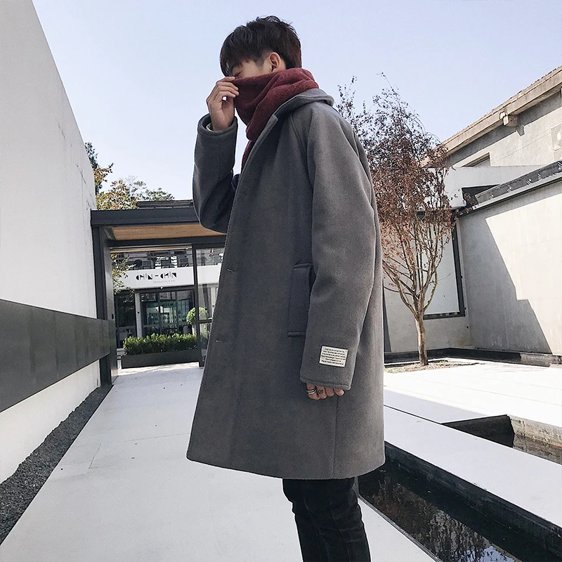 

Men's cotton clothing 2019 autumn and winter new woolen coat loose cotton coat jacket youth personality trend men's clothing