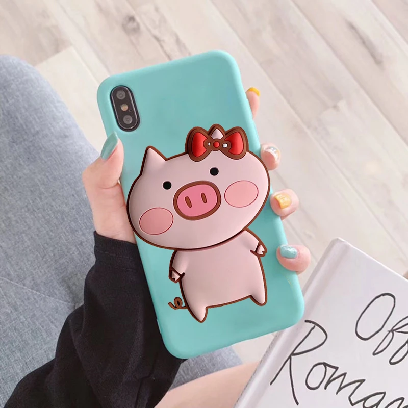 Милый чехол для телефона с рисунком поросенка для Xiaomi mi a1 A2 A3 5X6X8 Lite 9 SE CC9E 9T mi Play mi x 2S Max 3 F1 мягкий чехол из ТПУ с забавным носом - Цвет: BigPig Blue