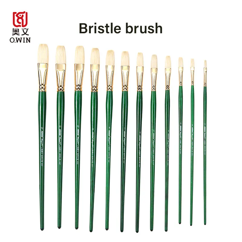 Oil Acrylic Watercolor Paint Brushes 100% Natural Chungking Hog Hair 6pc  Filbert Paint brush Set