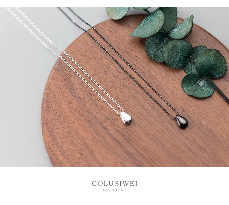 Colusiwei Новое поступление подлинное серебро 925 пробы модный каплевидный геометрические формы, кулон, ожерелье женские серебряные ювелирные изделия подарок