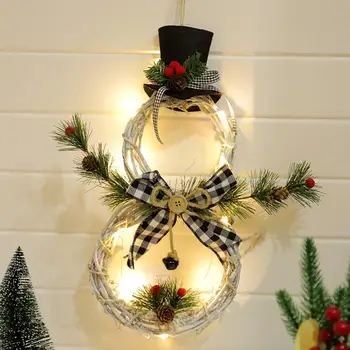 

Christmas Halloween LED Wreath Hanging Decoration Household Wreath Wall Door Farmhouse Decor