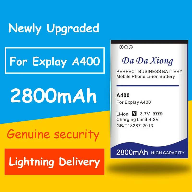 Оригинальный аккумулятор 2800 мАч Explay A400 для запасная батарея зарядное