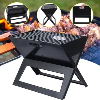 

New Portable Charcoal Grill Folding Barbecue BBQ Grill Camping Picnic Outdoor Cooker Tool Folding Charcoal Barbecue BBQ Grill Ne