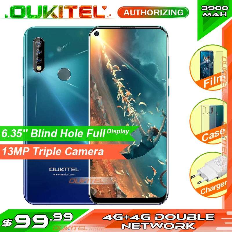 

OUKITEL C17 Pro 6.35'' 19:9 4GB RAM 64GB ROM MT6763 Smartphone 13MP Fingerprint Octa Core Android 9.0 4G Mobile Phone 3900mAh