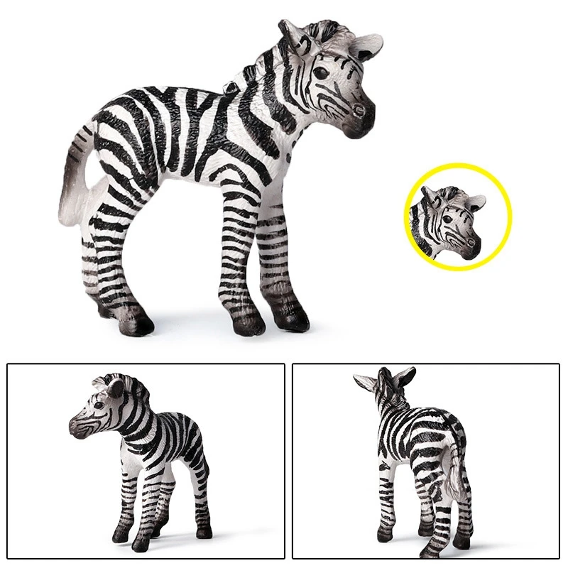 Simulation Wild Animal Zebra Statuette Model Solid Zebra Suit Decoration Toy