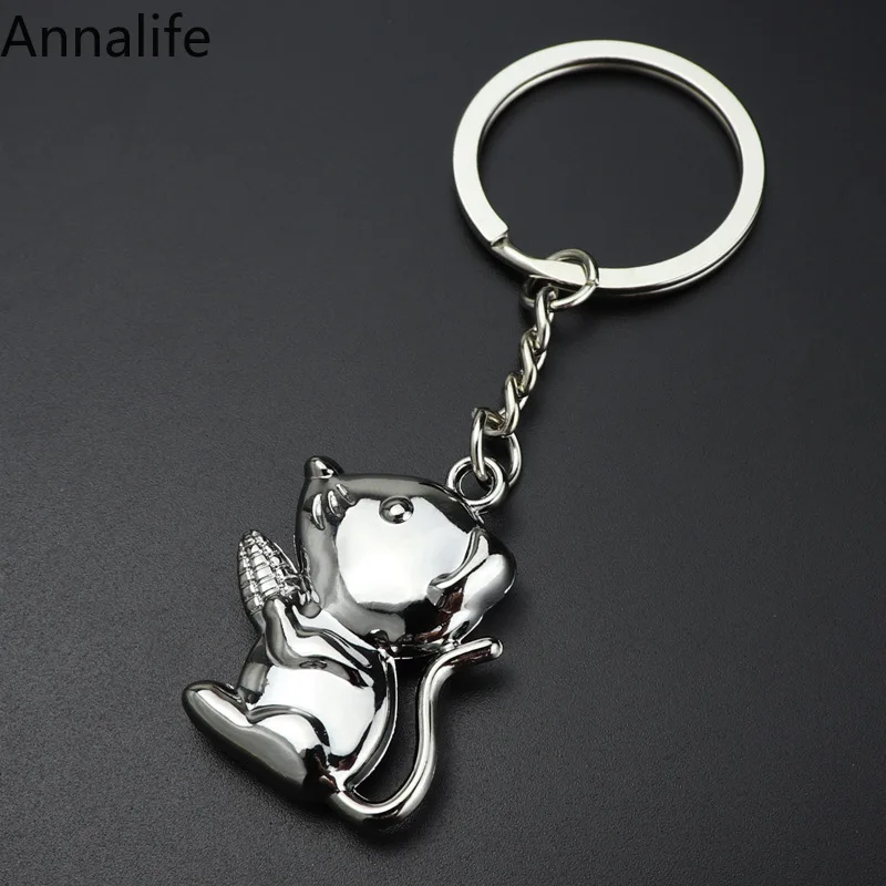 

2019 Keyring Mouse shape Keychain Antique Bronze New Fashion Handmade Metal KeyChain Souvenir Gifts For Women