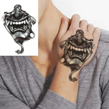 

Temporary Tattoos Sticker Water Transfer Fake Tattoo Sticker Man Women Horror Mouth Fangs Design Body Art Tatto Arm Chest Tatoo