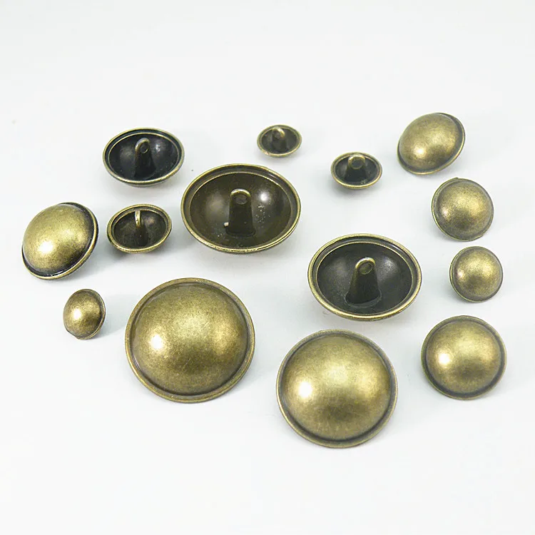 6-20pcs/lot 15-28mm Vintage silver bronze thin-edged bald mushroom metal button fashion button suit coat button C121 6