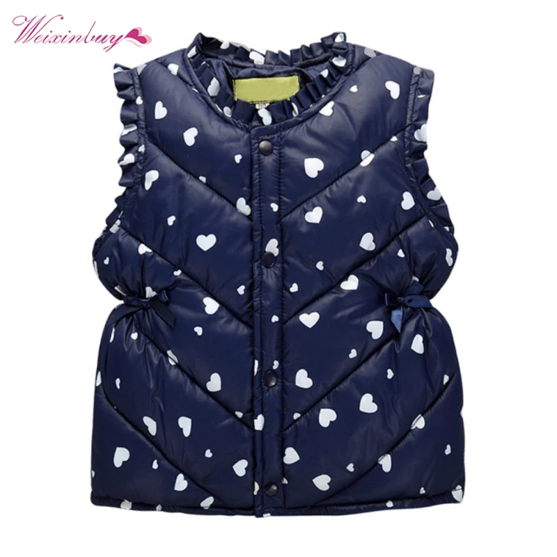 2017 г. осенне весенне зимний жилет для маленьких девочек плотный теплый с принтом