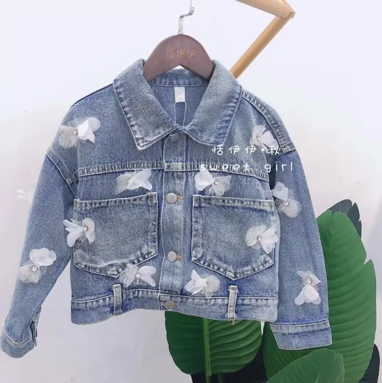 

2019 Fall Fashion Jean Bow Coat For baby Girls, Children Cowboy Outwear Wholesale, 5 pieces/lot
