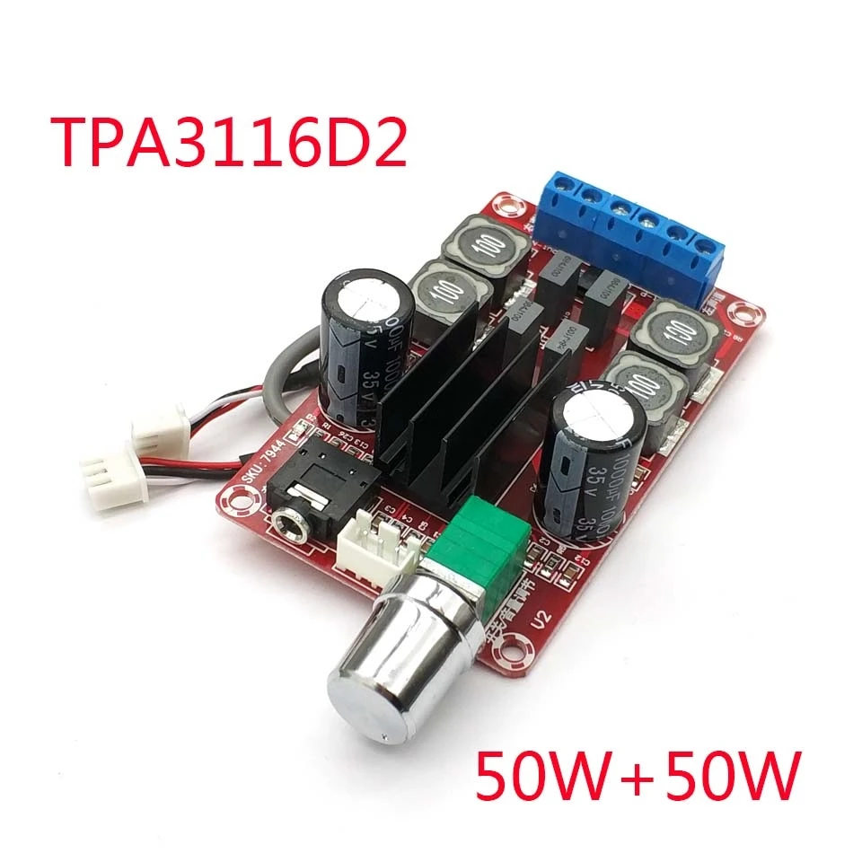 2* 50W digital amplifier board TPA3116D2 two-channel stereo amplifier board