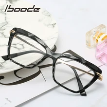 Iboode Алмазная текстура очки женские модные сексуальные кошачий глаз оптические очки оправа для мужчин и женщин Большая оправа для очков от близорукости