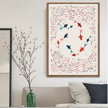 

Nordic Posters Group Goldfish Abstract Prints Wall Art Canvas Paintings Wall Pictures For Living Room Home Decoration
