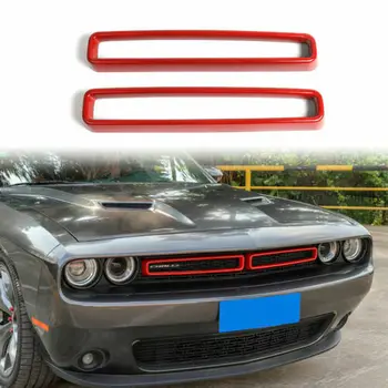 

For Dodge Challenger 2015-2020 ABS Front Grille Decoration Cover Air Conditioning Vent Decor Trim 2PCS Car Accessories